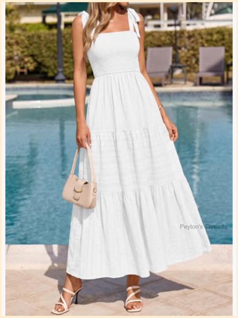 Smocked Spaghetti Strap Maxi Dress with Pockets - Picture 4 of 7